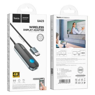 Кабель-перехiдники Hoco Кабель-перехiдник HOCO UA23 Flowing wireless display adapter(iP version) Black 6931474789785