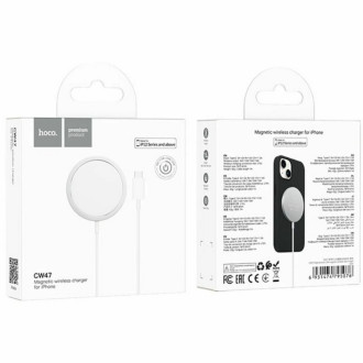 Бездротовий зарядний пристрій HOCO CW47 Original series 15W magnetic wireless fast charger White