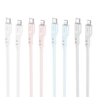 Кабель HOCO X97 Crystal color PD silicone charging data cable iP light gray