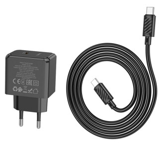 Мережевий зарядний пристрій HOCO CS13A Ocean single port PD20W charger set(Type-C to Type-C) Black