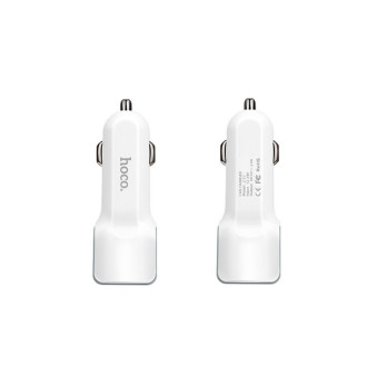 Автомобільний зарядний пристрій HOCO Z23 grand style dual-port car charger set with Micro cable White