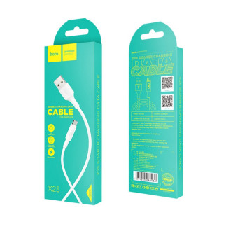 Кабель для заряджання телефонів/планшетів Hoco Кабель HOCO X25 USB to Micro 2A, 1m, PVC, PVC connectors, White 6957531080138