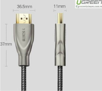 Кабель UGREEN HD131 HDMI Carbon Fiber Zinc Alloy Cable 1m (Gray) (UGR-50106)