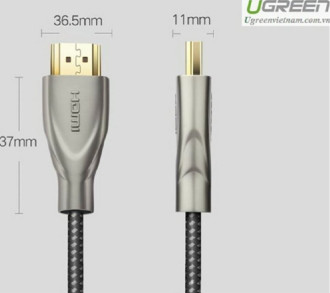 Кабель UGREEN HD131 HDMI Carbon Fiber Zinc Alloy Cable 2m (Gray) (UGR-50108)