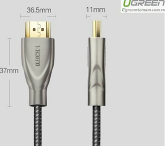 Кабель UGREEN HD131 HDMI Carbon Fiber Zinc Alloy Cable 3m (Gray) (UGR-50109)