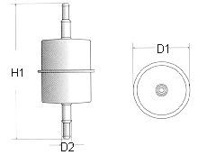 Фільтр паливний ВАЗ 2101-07, 2121, ГАЗ 3102, 3110, 3302  CHAMPION CFF100101