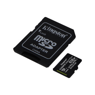 MicroSDXC (UHS-1) Kingston Canvas Select Plus 512Gb class 10 А1 (R-100MB/s) (adapter SD) Kingston