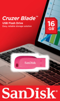 Flash SanDisk USB 2.0 Cruzer Blade 16Gb Pink SanDisk