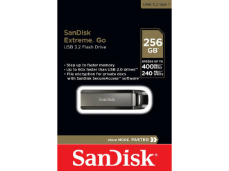 Flash SanDisk USB 3.2 Extreme GO 256Gb (R-400Mb/s, W-240Mb/s) Black