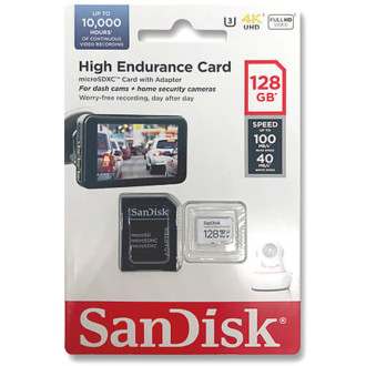 MicroSDXC (UHS-1 U3) SanDisk High Endurance 128Gb class 10 V30 (100Mb/s) (adapterSD) SanDisk