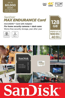 MicroSDXC (UHS-1 U3) SanDisk Max Endurance 128Gb class 10 V30 (100Mb/s) (adapterSD) SanDisk