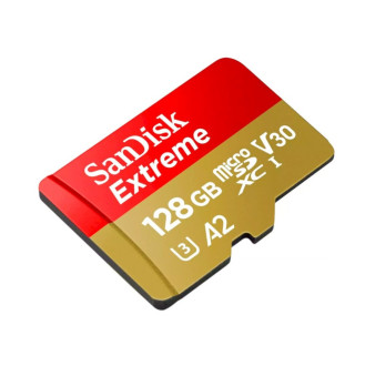 microSDXC (UHS-1 U3) SanDisk Extreme For Action Cams and Drones A2 128Gb class 10 V30 (R190MB/s,W90MB/s) (adapter)