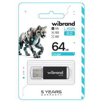 Flash Wibrand USB 2.0 Cougar 64Gb Black Wibrand