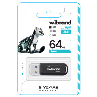 Flash Wibrand USB 3.2 Gen1 Marten 64GB Black