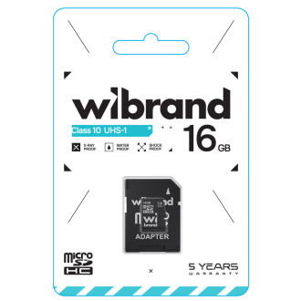 MicroSDHC (UHS-1) Wibrand 16Gb class 10 (adapter SD) Wibrand