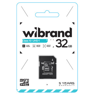 MicroSDHC (UHS-1) Wibrand 32Gb class 10 (adapter SD) Wibrand