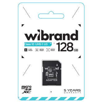 MicroSDXC (UHS-1 U3) Wibrand 128Gb class 10 (adapter SD) Wibrand