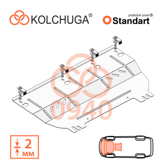 Захист двигуна Opel Crossland 2017- Kolchuga Standart (1.0940)