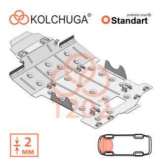 Захист двигуна Lexus  LX 600 2021- Kolchuga Standart (1.1202)