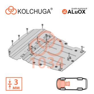 Захист двигуна Nissan Leaf 2017- Kolchuga ALuOX (3.1034)
