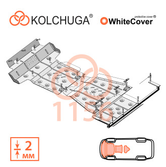 Захист двигуна Toyota Hilux 2021- Kolchuga WhiteCover (4.1156)