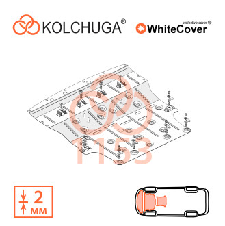 Захист двигуна Nissan Qashqai 2021- Kolchuga WhiteCover (4.1153)