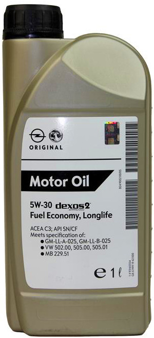 Моторна олива  Dexos2 General Motors 5W-30