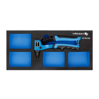 HOEGERT Заклепочник в ложементі EVA з місцем для зберігання заклепок HOEGERT 700 