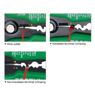 Кліщі для обтискача клем і зняття ізоляції посилені TOPTUL DKAA2226