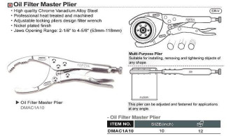 Знімач масляного фільтра "затиск" TOPTUL 53-118 мм DMAC1A10