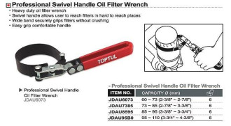 Ключ для масляного фільтра сталева стрічка TOPTUL 85-95 мм JDAU8595