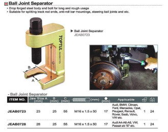 Знімач рульових і кульових тяг 23 мм TOPTUL JEAB0723