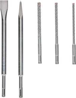 BOSCH Набір бурів 5Х (6,8,10 х100) + зубила(піка + плоске) SDS Plus, BOSCH