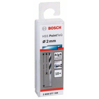 Bosch Свердла по металу Bosch HSS Point TeQ 2.0 мм, 10 шт