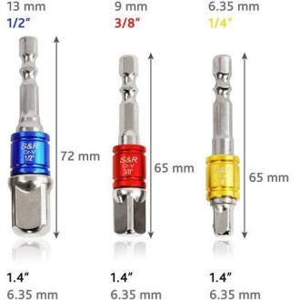 Набір перехідників до торцевих голівок S&R 7 шт.