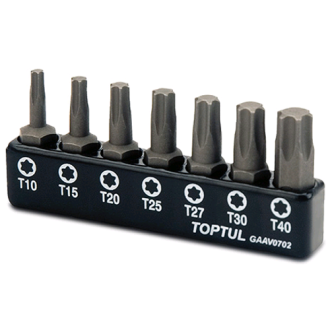 Набір біт TORX TOPTUL 1/4" 7ед. (T10-T40) GAAV0702