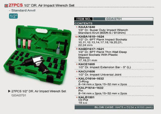 Набір пневмоінструменту TOPTUL 1/2" 27ед. GDAI2701