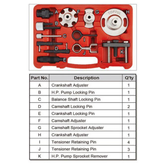 Набір фіксаторів валів дизельних двигунів 12ед. (VW/Audi) TOPTUL JGAI1203