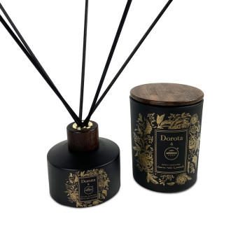 Набір XMASS BOX ароматична свічка та палички Aroma Home, Чорна троянда з пачулі, 150г + 100 Aroma Home
