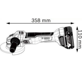 Кутова шліфувальна машина акумуляторна Bosch GWS 18V-10 (Li-ion 18 В) мала