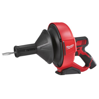 Акумуляторна прочисна машина MILWAUKEE M12 BDC8-202C (трос, внутрішній барабан,2 акумул. Х 2Аг, ємність для зберігання)
