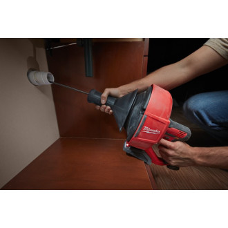 Акумуляторна прочисна машина MILWAUKEE M12 BDC8-202C (трос, внутрішній барабан,2 акумул. Х 2Аг, ємність для зберігання)