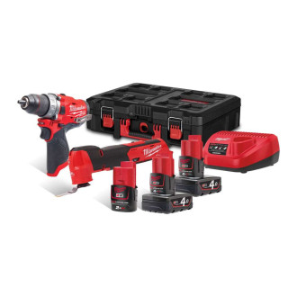 Набір з 2х інструментів безщіткових акумуляторних MILWAUKEE M12 FPP2AX-423P (Дриль-шурупокрут M12 FUEL FDD-0, інстр. багатофункц