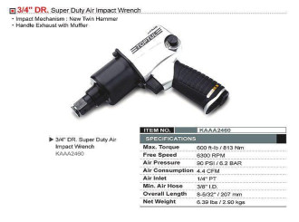 Гайкокрут пневматичний TOPTUL 3/4" 813N/m 6300 об/хв KAAA2460