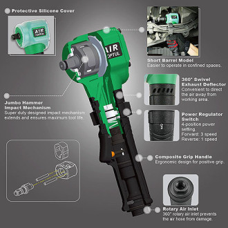 Гайкокрут для шиномонтажу пневматичний TOPTUL 1/2" 407N/m 6500об/хв KAAS1630