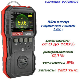 Монітор концентрації горючих газів (0-100% LEL) WINTACT WT8801