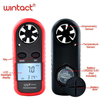 Анемометр 0,1-30м/с, -10-45°C WINTACT WT816