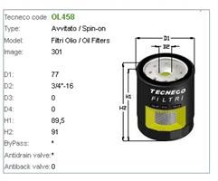 Фільтр масляний Tecneco OL458