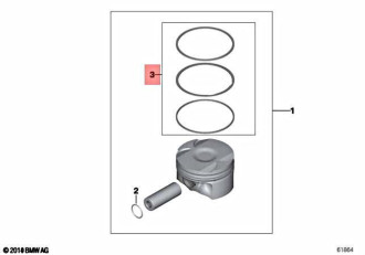 Кільця поршневі комплект BMW (11257562457)
