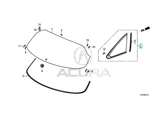 Скло заднє ліве HONDA/ACURA 73561TZ5Y01